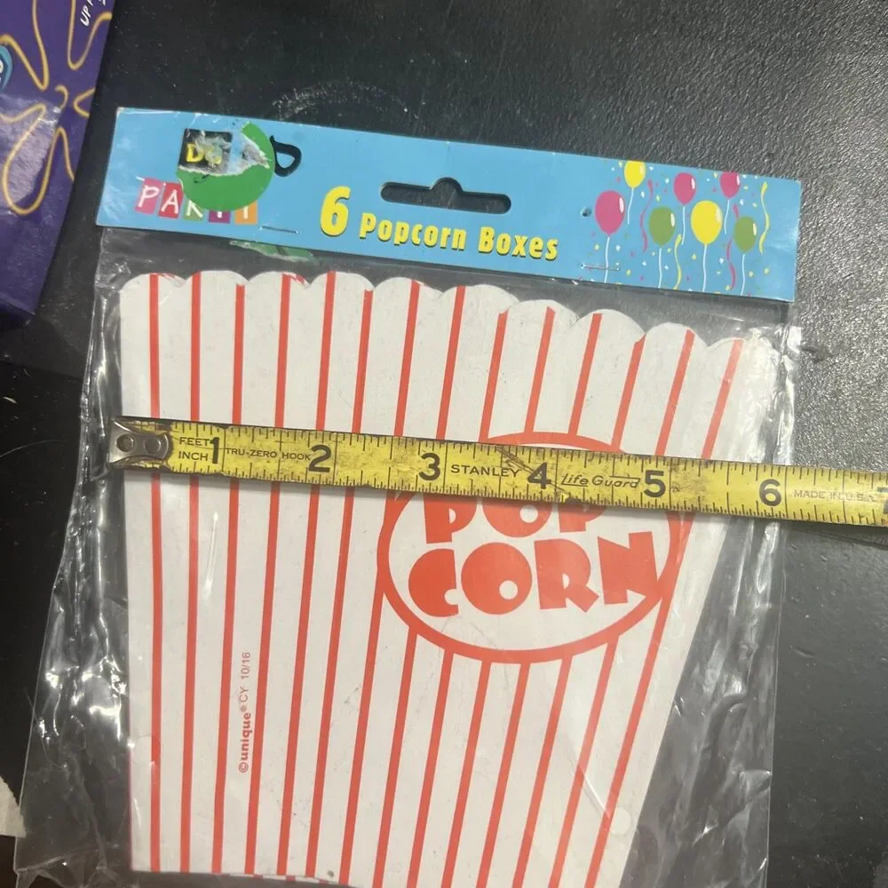 Movie Night Popcorn Fanatic Lot of 20 Popcorn Buckets Containers Party Supplies